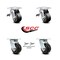 Service Caster 4 Inch Rubber on Aluminum Caster Set with Roller Bearings 2 Brake 2 Swivel Lock SCC-TTL30S420-RAR-2-BSL-2 - alternate 2